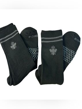 Bombas Knee High Black Ribbed Socks XL NWOT Lot of 2
